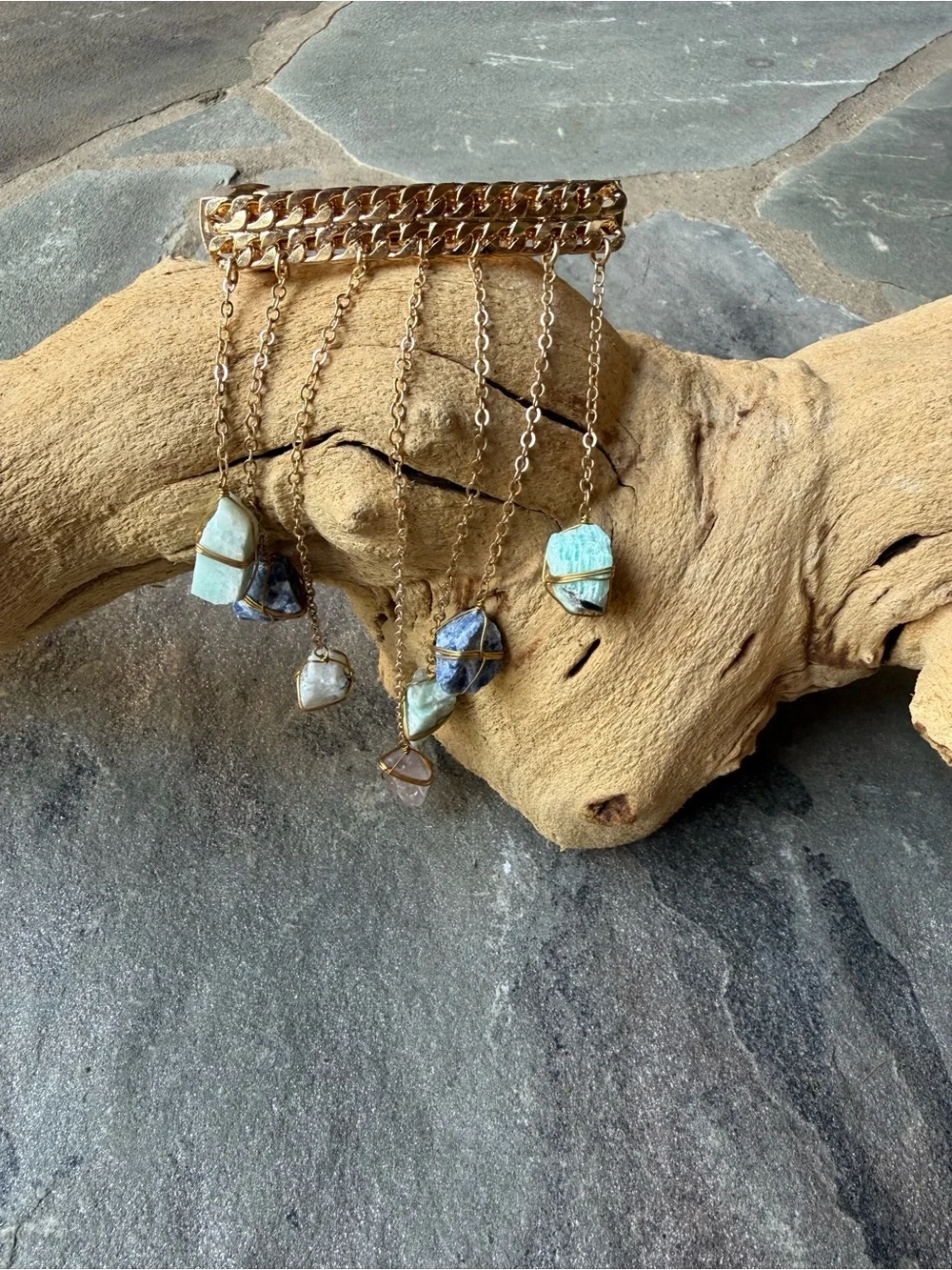 New🌟Free People-Dripping Stones Healing Crystal Hair Barrette